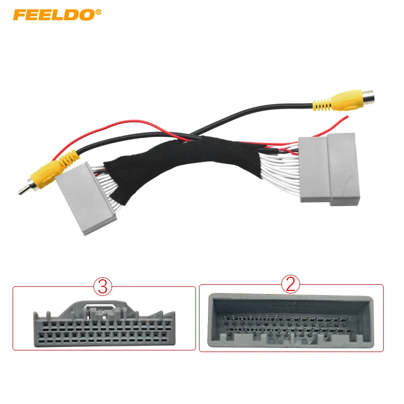 

FEELDO Car Parking Rear Camera Video Plug Converter RCA Cable For Honda CRV/Breezf 32PIN Parking Reverse Wire Adapter #HQ7404