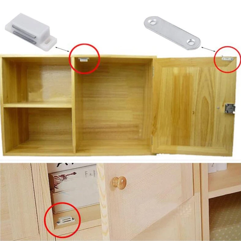 16pcs Cabinet Suction Plastic Abs Small With Iron Piece Magnet Strong Suction Furniture Wardrobe Magnetic Suction Accessories