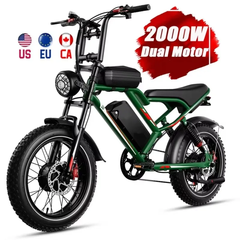 

STLF USA Warehouse 2000W Double Seat Electric Bike 25AH Electric Motorcycle 20 Inch Electric off -road Bicycle