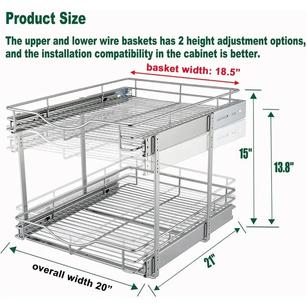 2 Tier Pull Out Cabinet Organizer (20