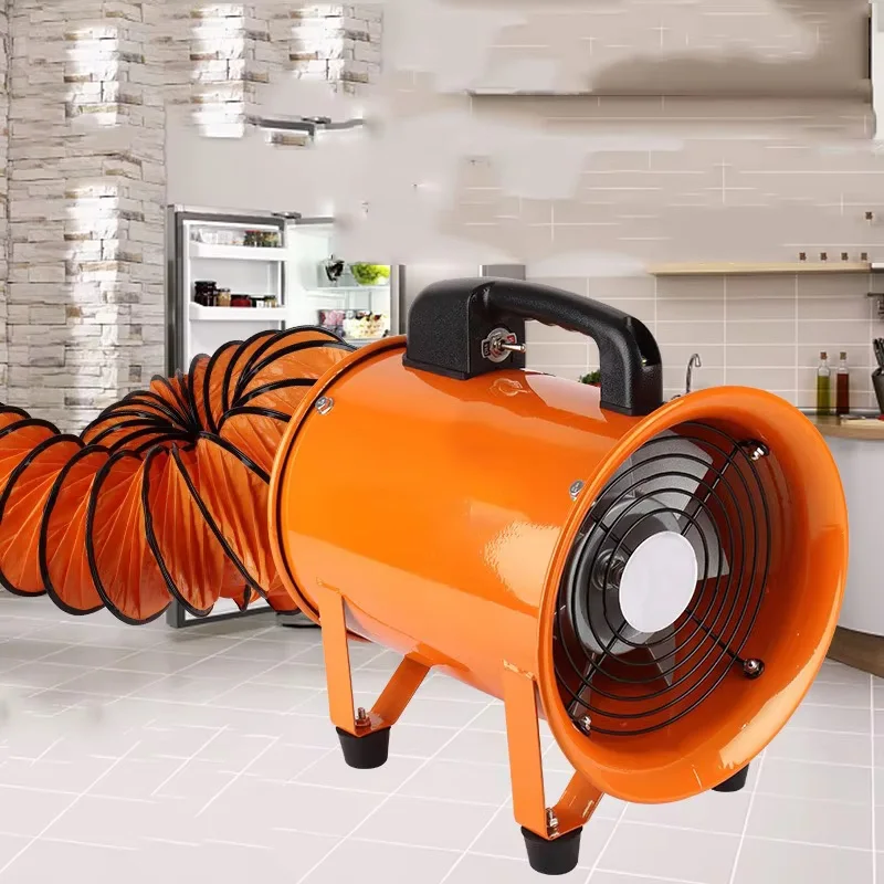 180W Portable Industrial Blower High Speed Exhaust Air Circulator Fan Practical Ventilator With 5M PVC Flexible Connecting Hose