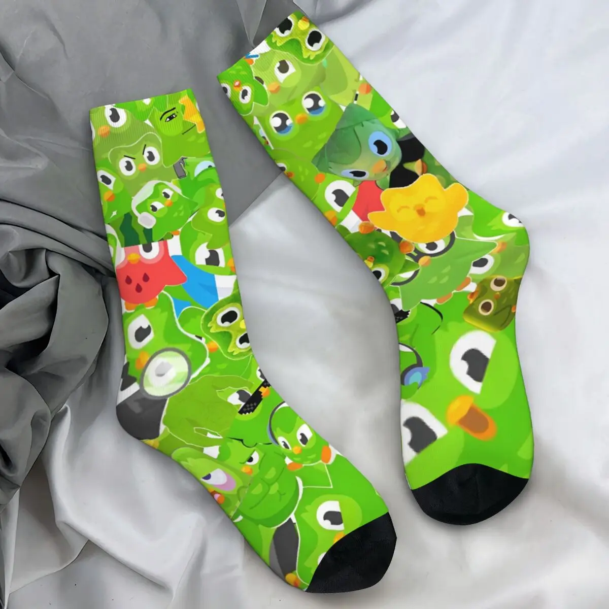 

Duolingo Owl Duo Stockings Green Owl Animal Printed Fashion Socks Winter Anti Skid Socks Unisex Men Running Sports Quality Socks