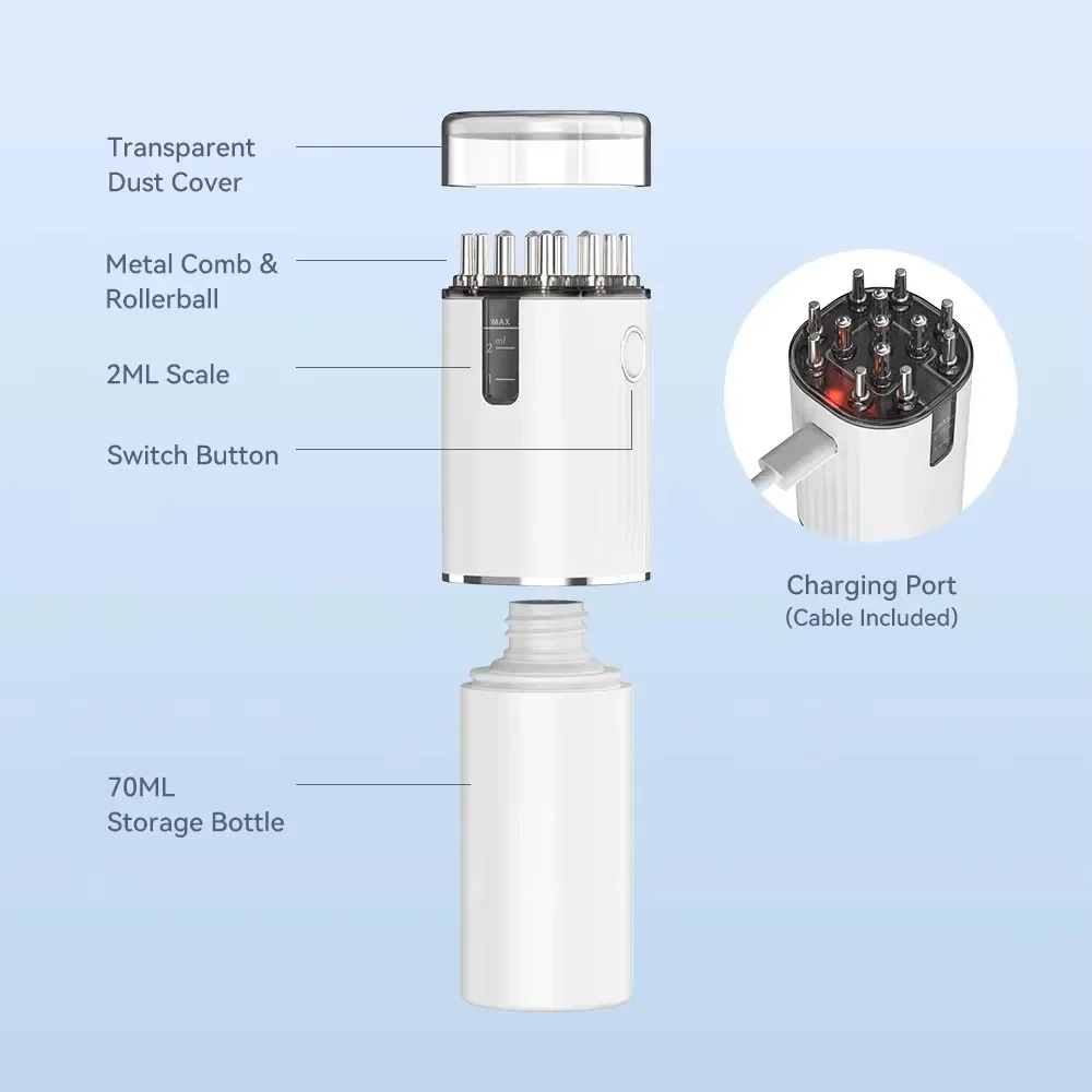 

2026 НОВАЯ электрическая массажная расческа, портативная лазерная расческа с красным светом для фолликулов, фолликулов на голову, аппликатор эссенционного масла