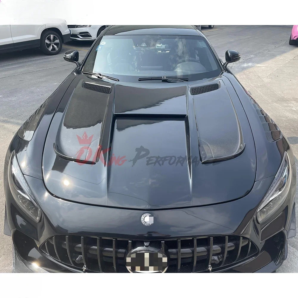 Black Series Style Dry Carbon Fiber Engine Bonnet For Mercedes Benz AMG GT GTS GTR GTC Hood