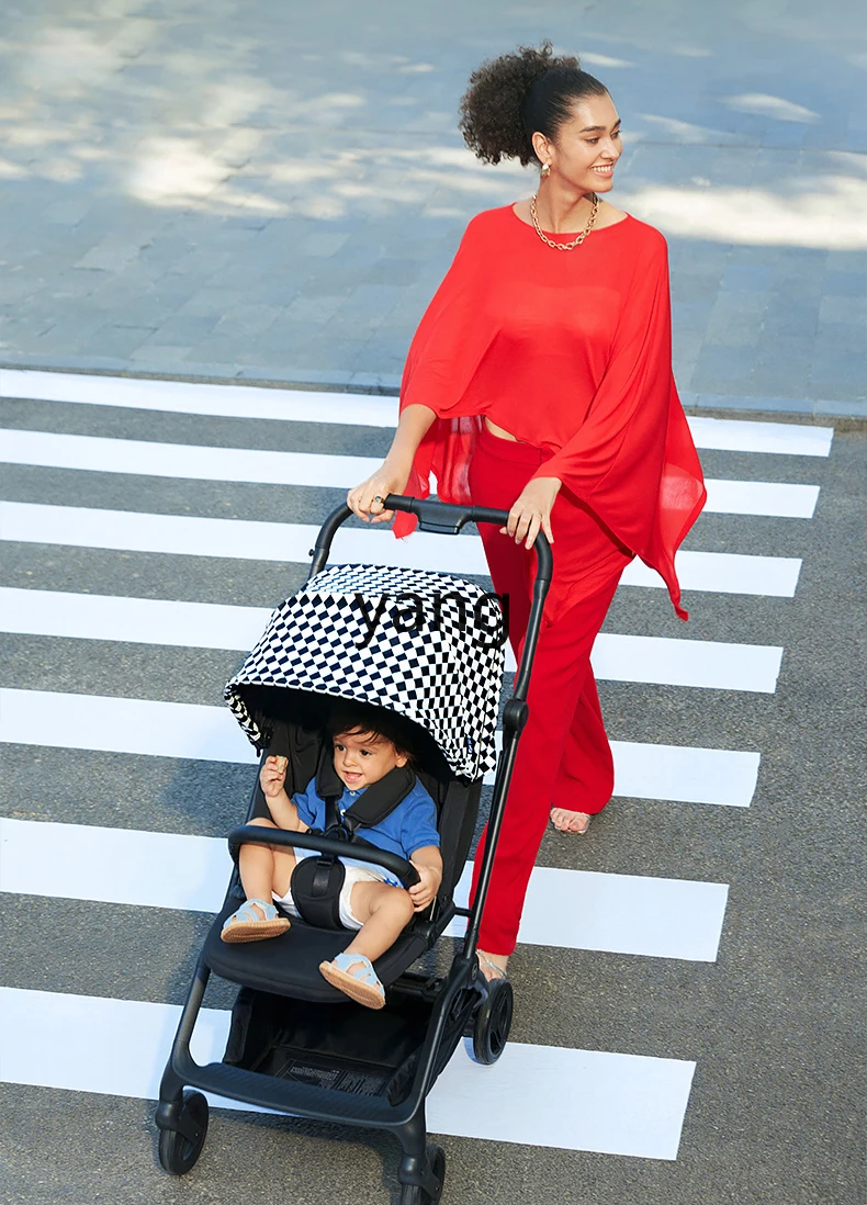 Cx Hoog Landschap Kinderwagen Tweeweg Baby 360 ° Roterend Zittend Liggend Draagbaar Opvouwbaar