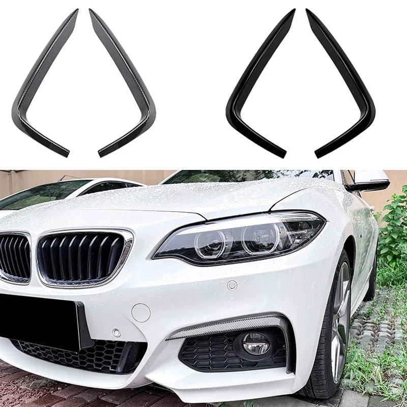 

Car Front Bumper Air Vent Intake Canards Upper Trim Splitters Spoiler Fog Lamp Spoilers For BMW 2 Series F22 F23 M Sport 15-19