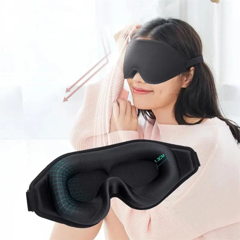 Mascarilla 3D para dormir, máscara de espuma viscoelástica suave para los ojos, 99% de bloqueo