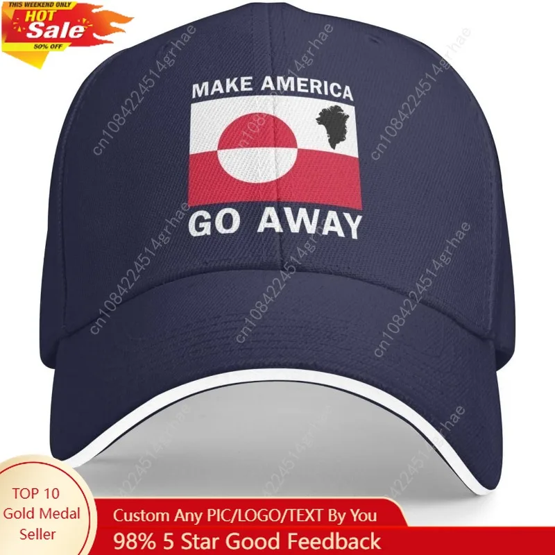 

Make America Go Away Greenland Flag Trucker Hat Adjustable Baseball Caps for Men/Women