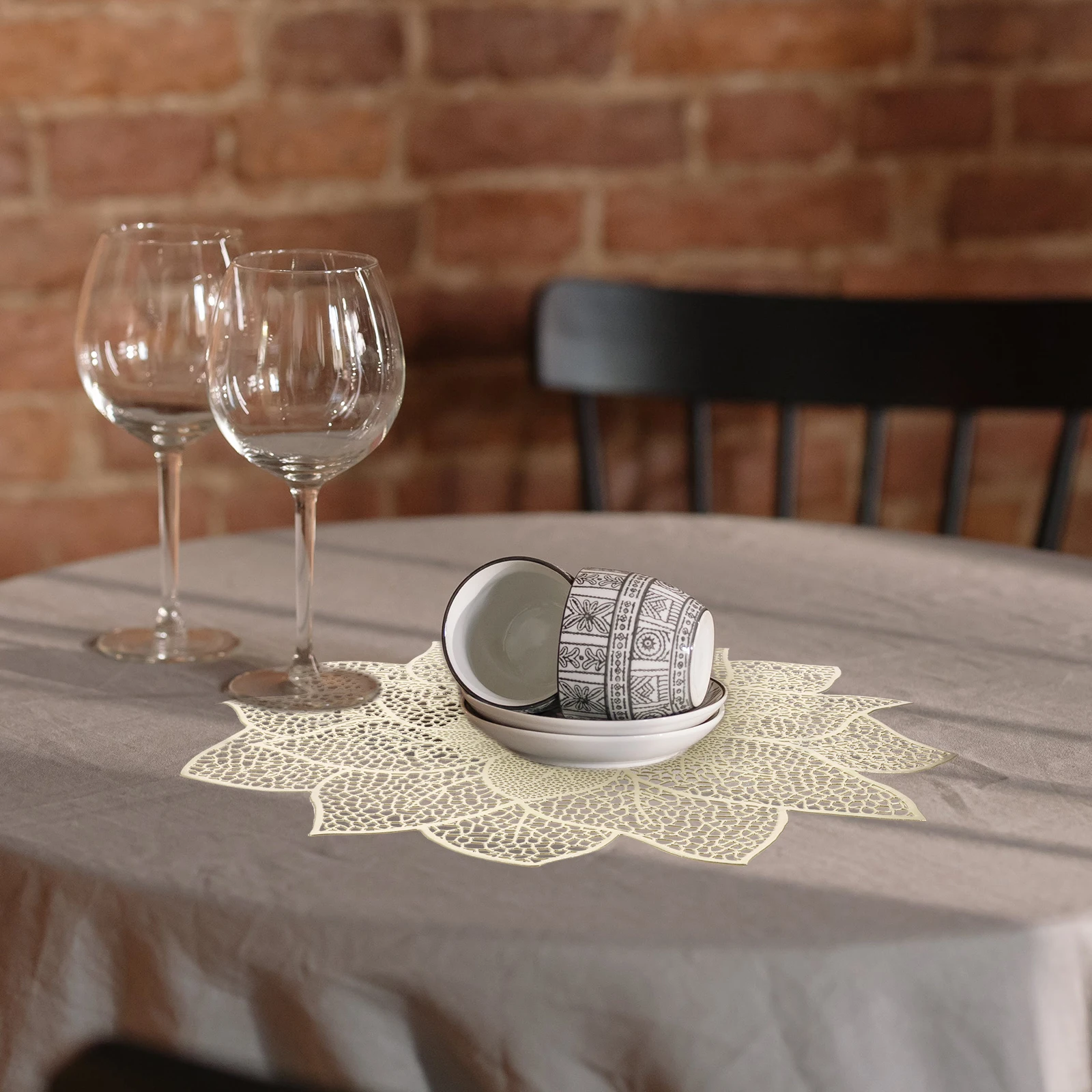 

6 Pcs Simulated Plant Coasters Decoration Tableware Pad Flower Placemat Delicate for Pvc Dining Wedding