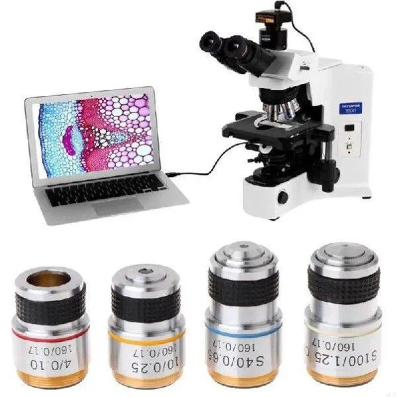 Objectif de microscope achromatique RMS 185 mm 4X 10X 20X 40X 100X, lentille optique de laboratoire haute résolution