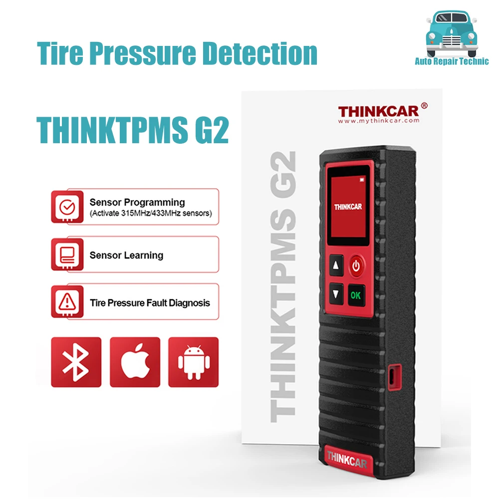 Thinkcar ThinkTPMS G2 TPMS Bluetooth Wireless Tire Pressure Detection Automotive TPMS Sensor Activation Programming Learning