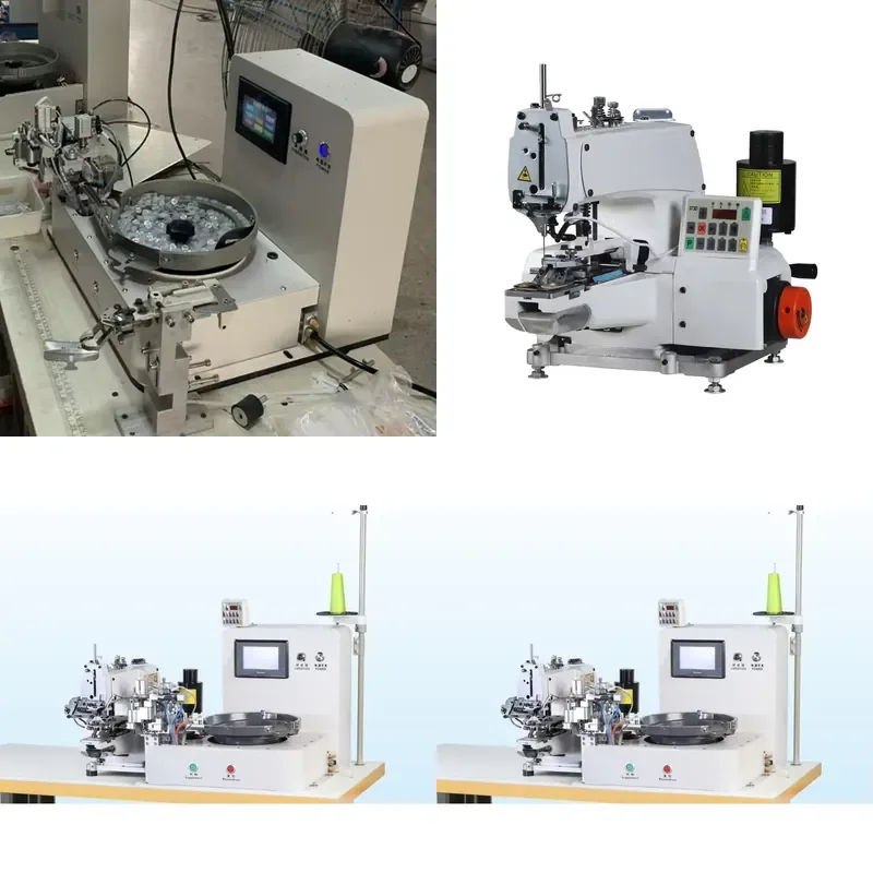 QK-968 Computer full touch screen automatic button feeding sewing machine flat buckle machine