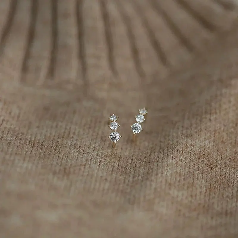 S925 Sterling Silber vergoldet 18k Weißgold Kristall Ohrstecker Zirkon Diamant Ohrclips für Frauen Braut Hochzeit Schmuck – Detail 3