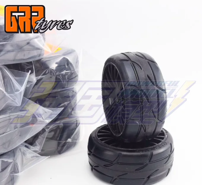 GRP X-tech 1/8 GT On Road Buggy black Spoke Rubber Tire set GTx03 (2pcs 1pair) for 1/8 on road rc car