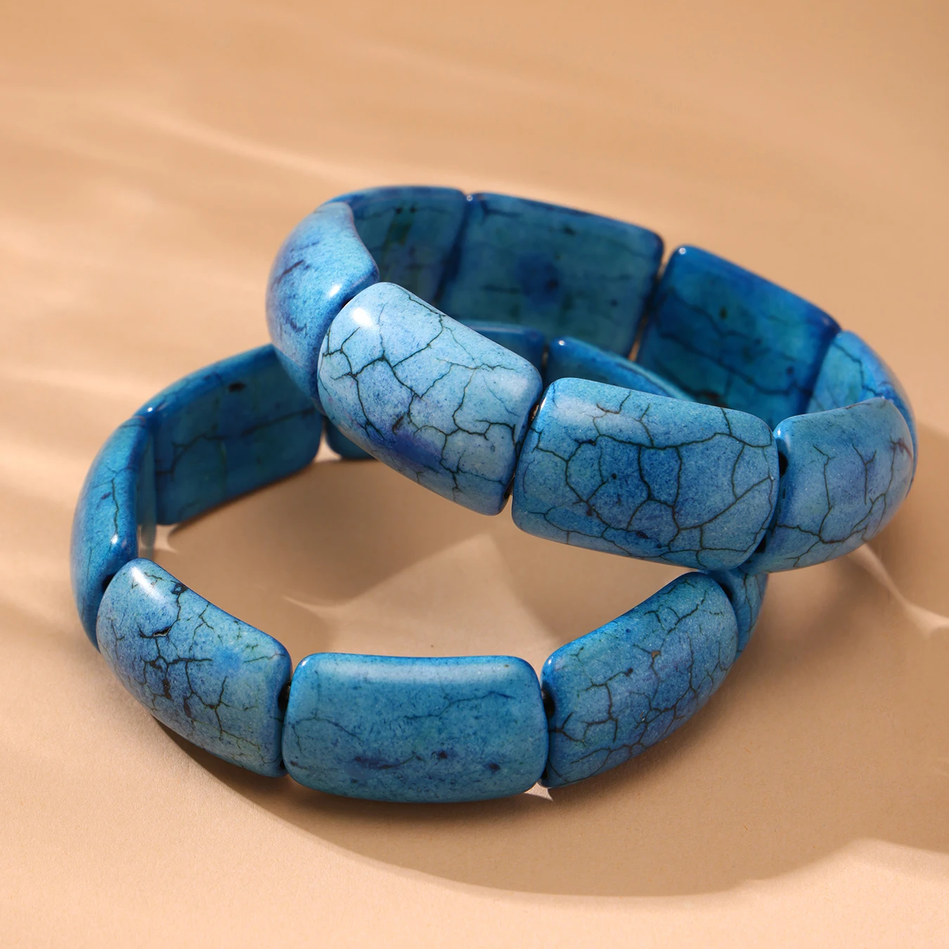 

Nivora Ethnic Marble Texture Natural Stone Charm Bracelets For Women Mother Chain Elasticity Bracelet Wedding Engagement Jewelry