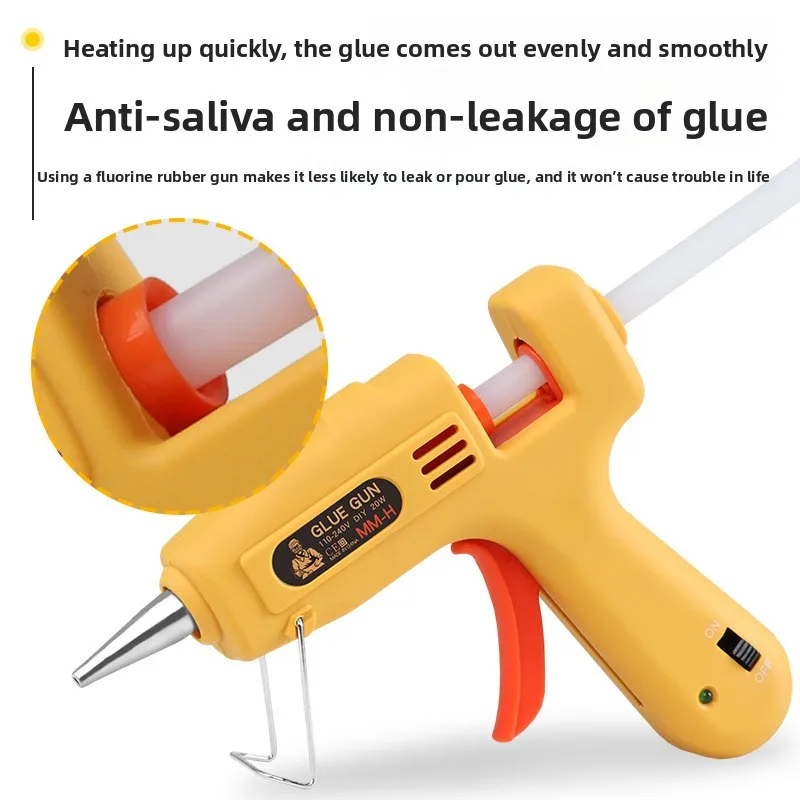 Electric 20W Hot Melt Glue Gun Built‑in on‑Off Switch Handheld Glue Gun for Home DIY Handicraft Projects