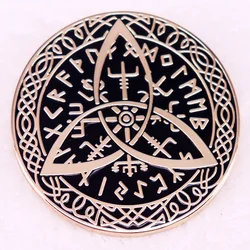Nordic Viking Rune Enamel Pin Celtic Knot Button Brooch Badge Jewelry Gift