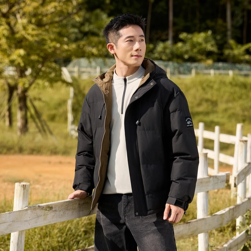 Parka da uomo in cotone con cappuccio autunno inverno cappotti maschili caldi ispessiti da esterno moda abbigliamento casual in cotone con cappuccio antivento