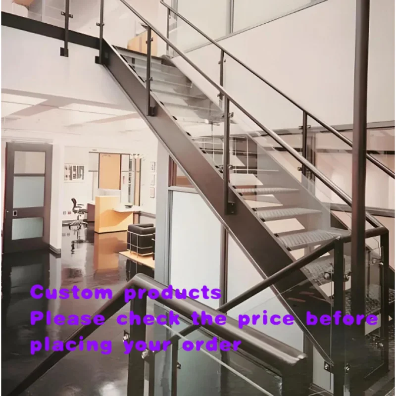 custom.Custom Modern Steel Floating Staircase with Glass Railing Cantilever Structure Hotel Commercial Building Projec