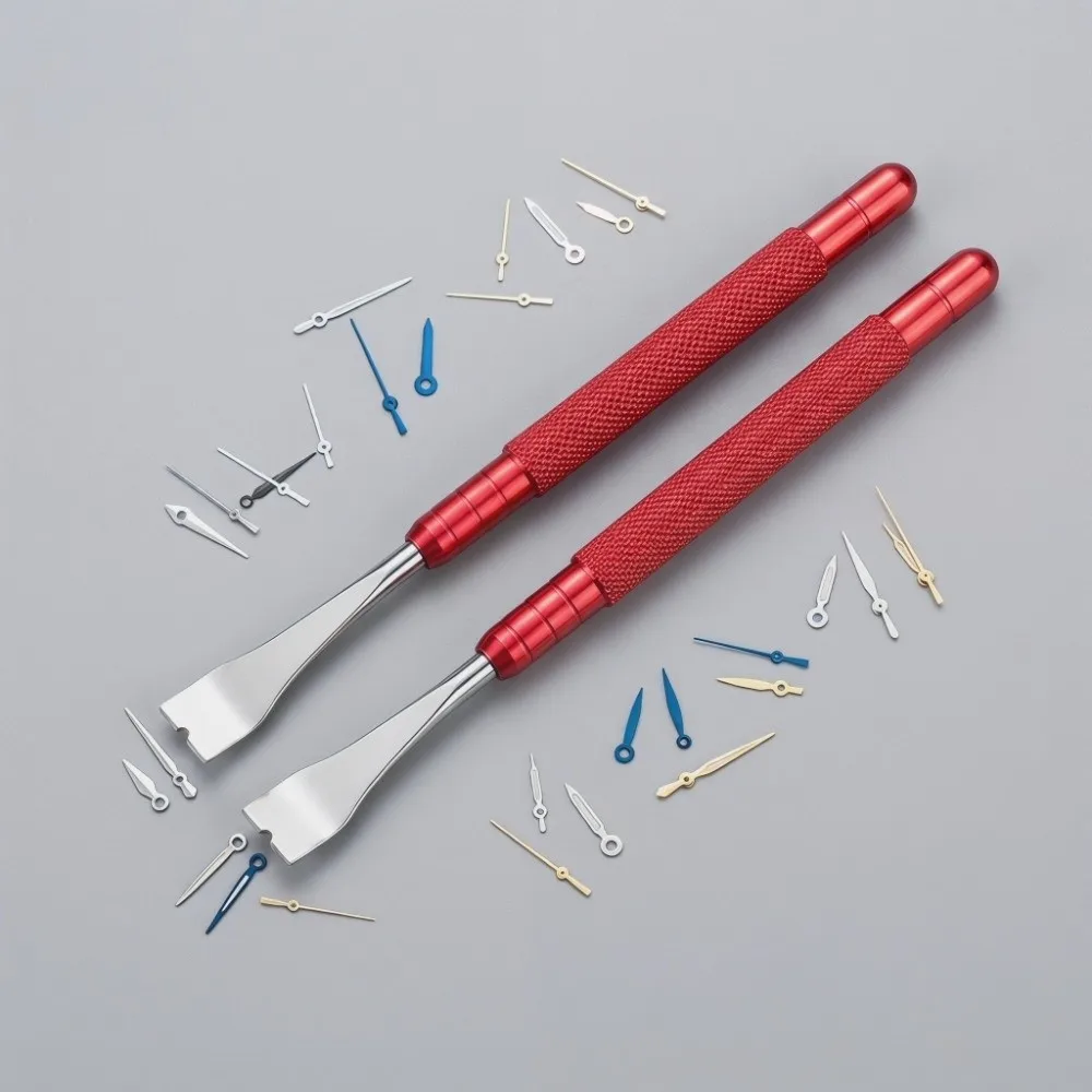 2Pcs Professional Aluminum Watch Hand Tool Precision Red Hairspring Clamp Combination Watchmaker Tool Watch Assembly