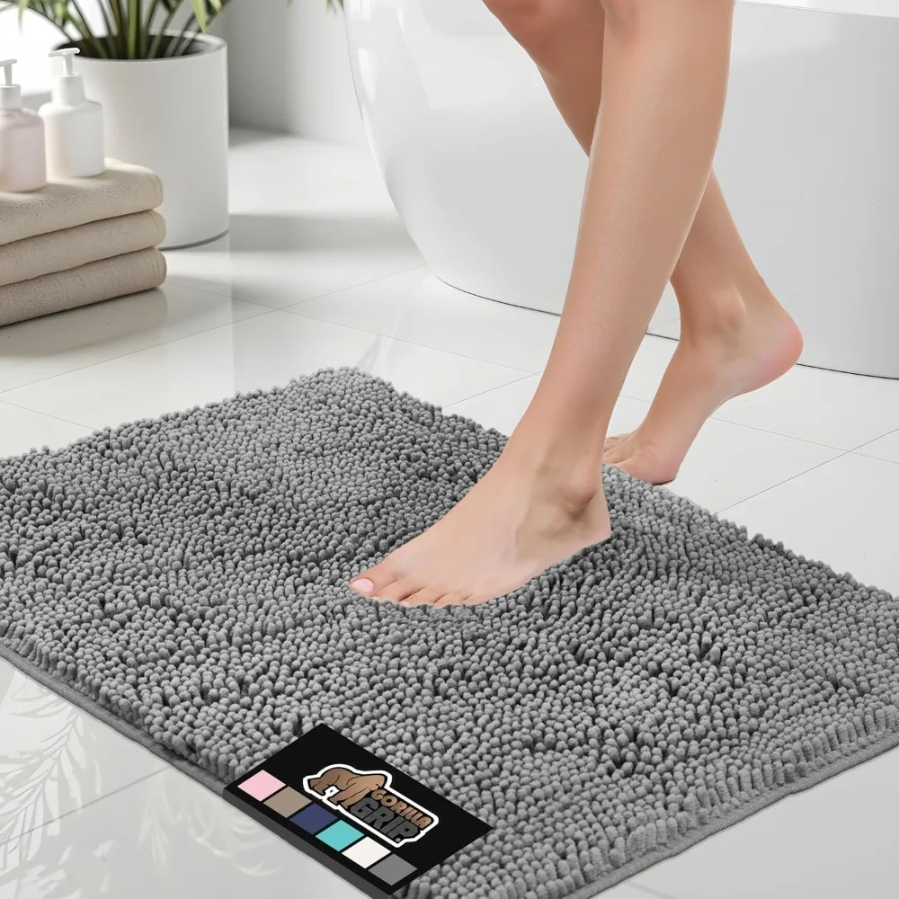 

Washable Shower Floor Rugs, Bathmat Runner, Accessories, 24x17, Grey, Bath Mats