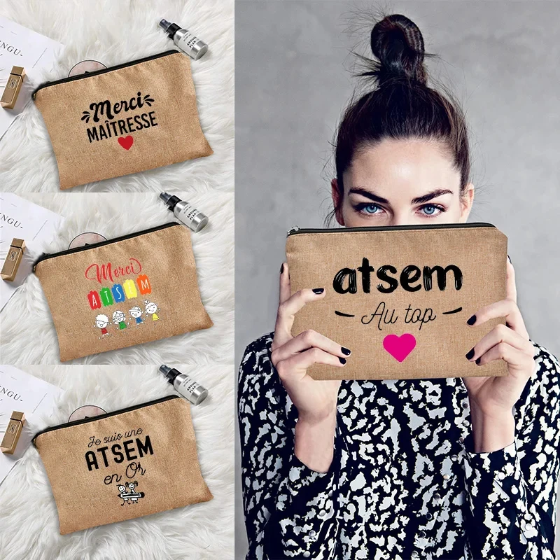 Super Atsem Print Female Storage Make Up Cases Atsem Gift Women Cosmetic Bag Outdoor Makeup Bag Travel Toiletries Organizer