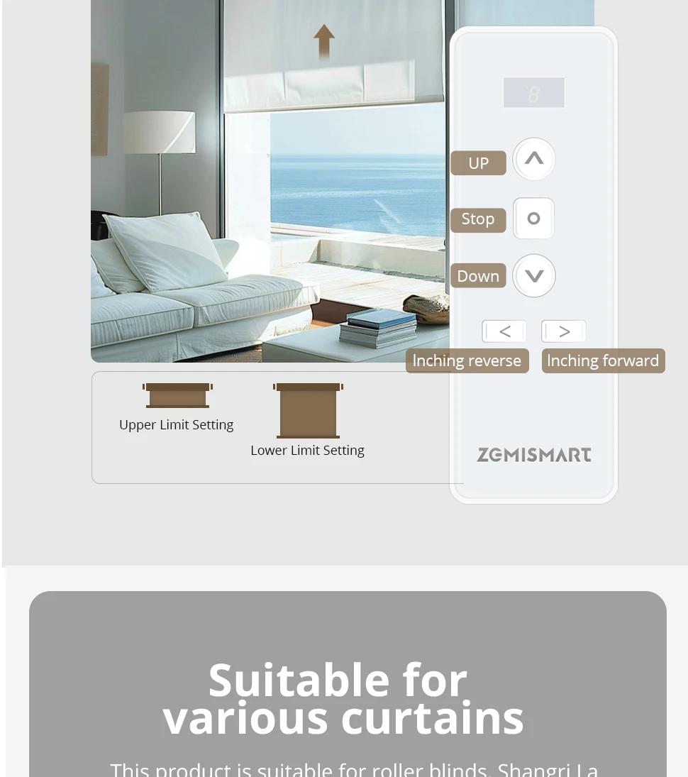 Zemismart Matter WiFi 2N Smart Rollos Motor für 37 38 mm Rohrunterstützung Google Home Alexa Homekit App-Steuerung – Detail 15