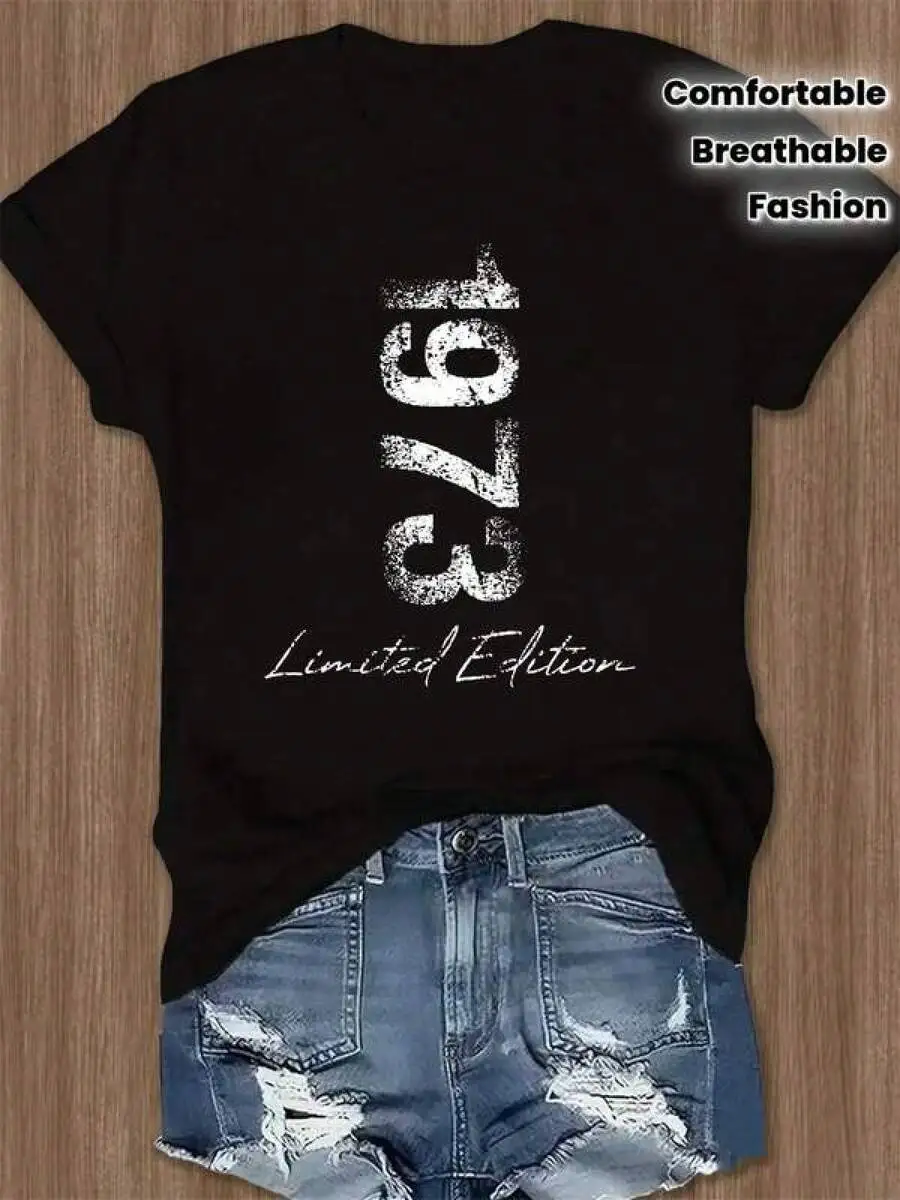 

Womens Vintage 1973 Limited Edition Cotton T-Shirt Retro Graphic Tee