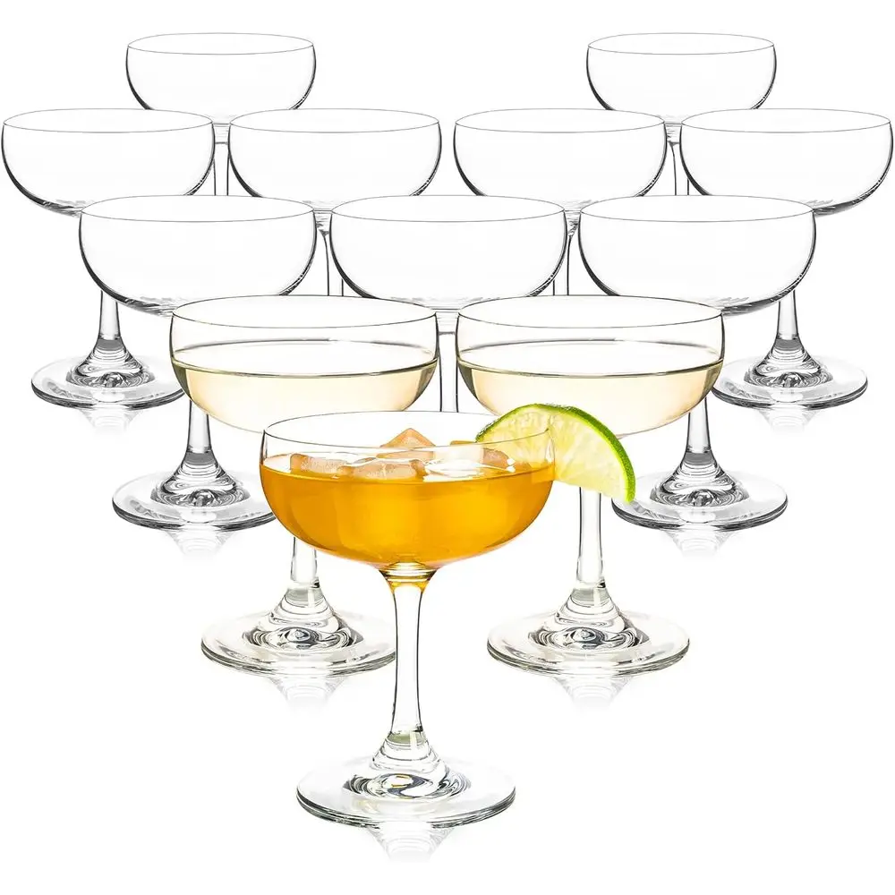 

Набор бокалов для шампанского, 12 штук по 7 унций, элегантные бокалы-купе, хрустальные бокалы для коктейлей, идеально подходят для шампанского, десертов, домашнего бара, свадьбы.