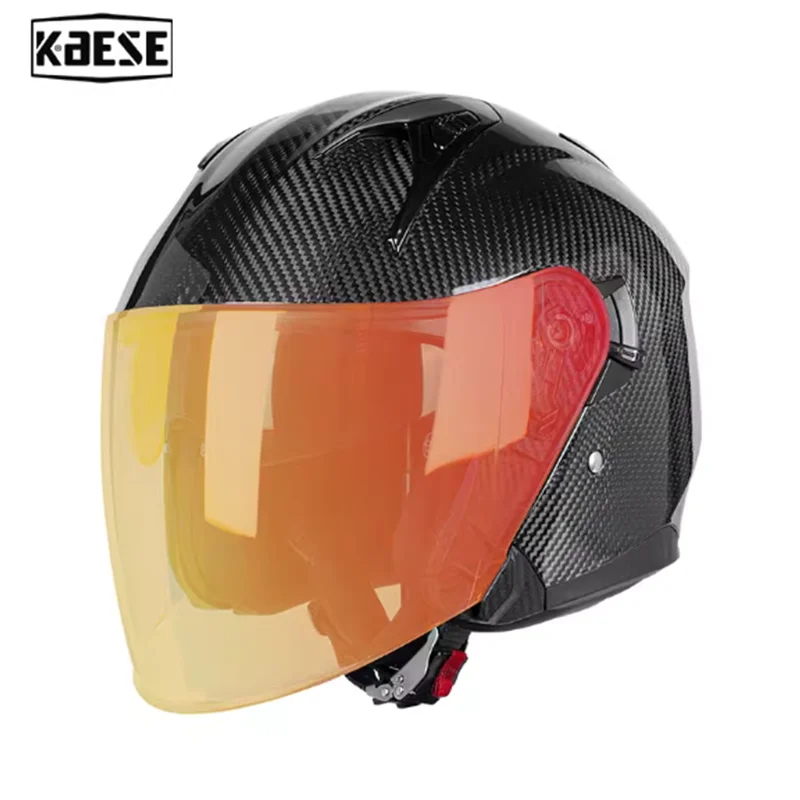 

Унисекс 3K ярко-черный шлем из углеродного волокна с тремя четверками, педаль, круизинг, скутер, осенне-зимний шлем для любителей мотоциклов