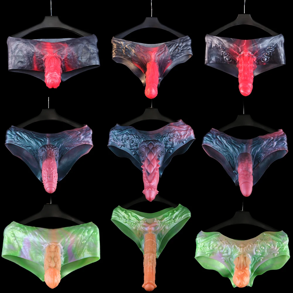 SHAZ Hentai Horse/Dog/Wolf Monster Dildo Pants Men's Silicone Strapon Penis Sleeve Hollow Cock Sheath Sex Toys Enlarger&Extender
