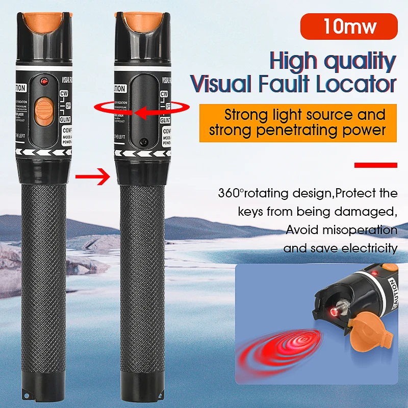 

10MW Mini Red Laser Light VFL Fiber Optic Cable Tester SC/FC/ST Visual Fault Locator Checker 10KM