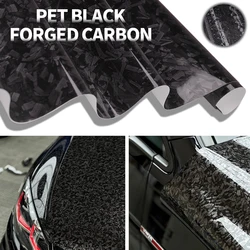 High Glossy Forged Carbon Fiber Black Wrapping Vinyl Film For Motorcycle Stickers Decals Auto Car Accessories Wrap Foils