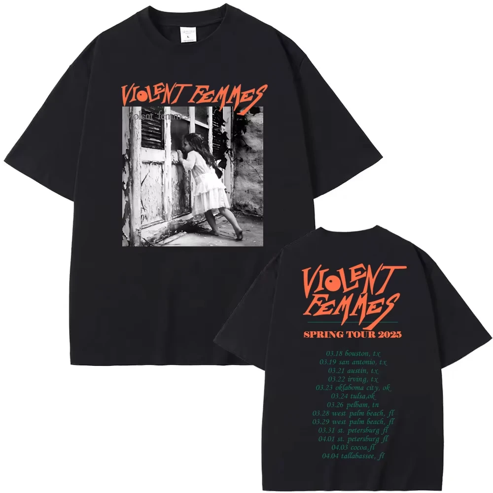 The Violent Femmes TourT Shirt Funko Pop Round Neck 100%CottonTee-shirt Graphic Printing Punk Tshirt Ropa Mujer ClothingTees Top