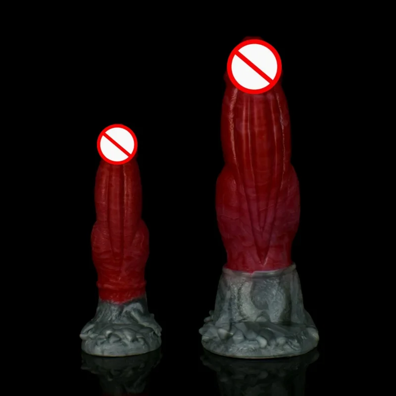 FAAK New Dragon Dildo With Suction Cup Knot Tiny Dog Penis For Beginners Vagina Stimulate Silicone Anal Sex Toy Fetish Products