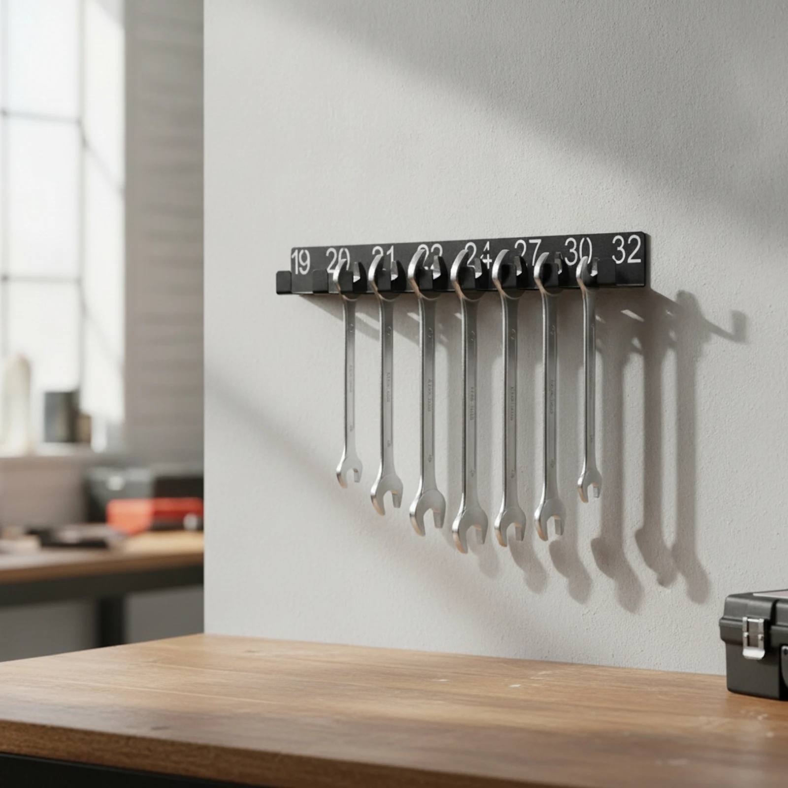 Wrench Storage Rack Sturdy Wrench Rack Compact Non-magneticFree for Mechanics, Garage, Workshop