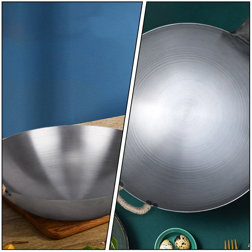 

1pc Thickened Iron Wood Handle Non-stick Non-Stick Pan Pan Gas Stove BBQ Gadget Gadget Cookware Frying Pot