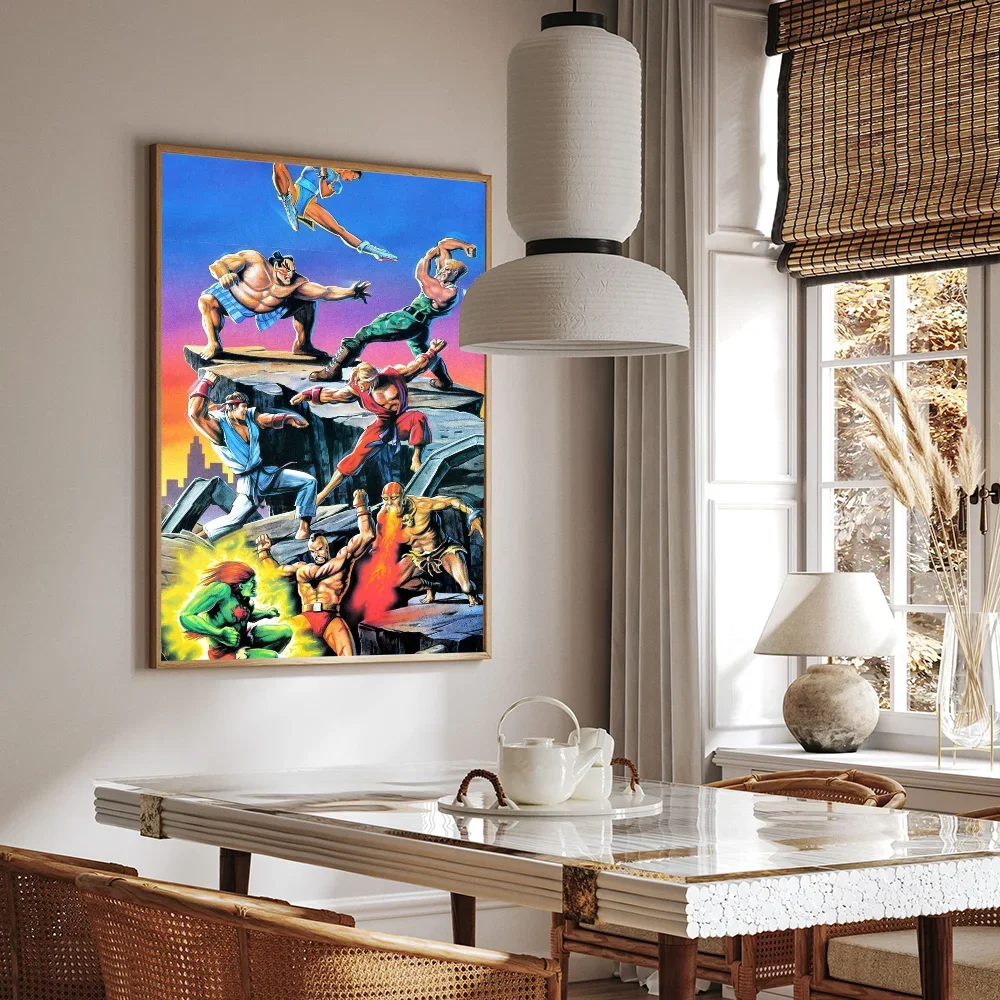1PC Street Fighter Fighting Games Poster Movie Sticky Poster Retro Kraft Paper Sticker Room Bar Cafe Aesthetic Art Wall Painting