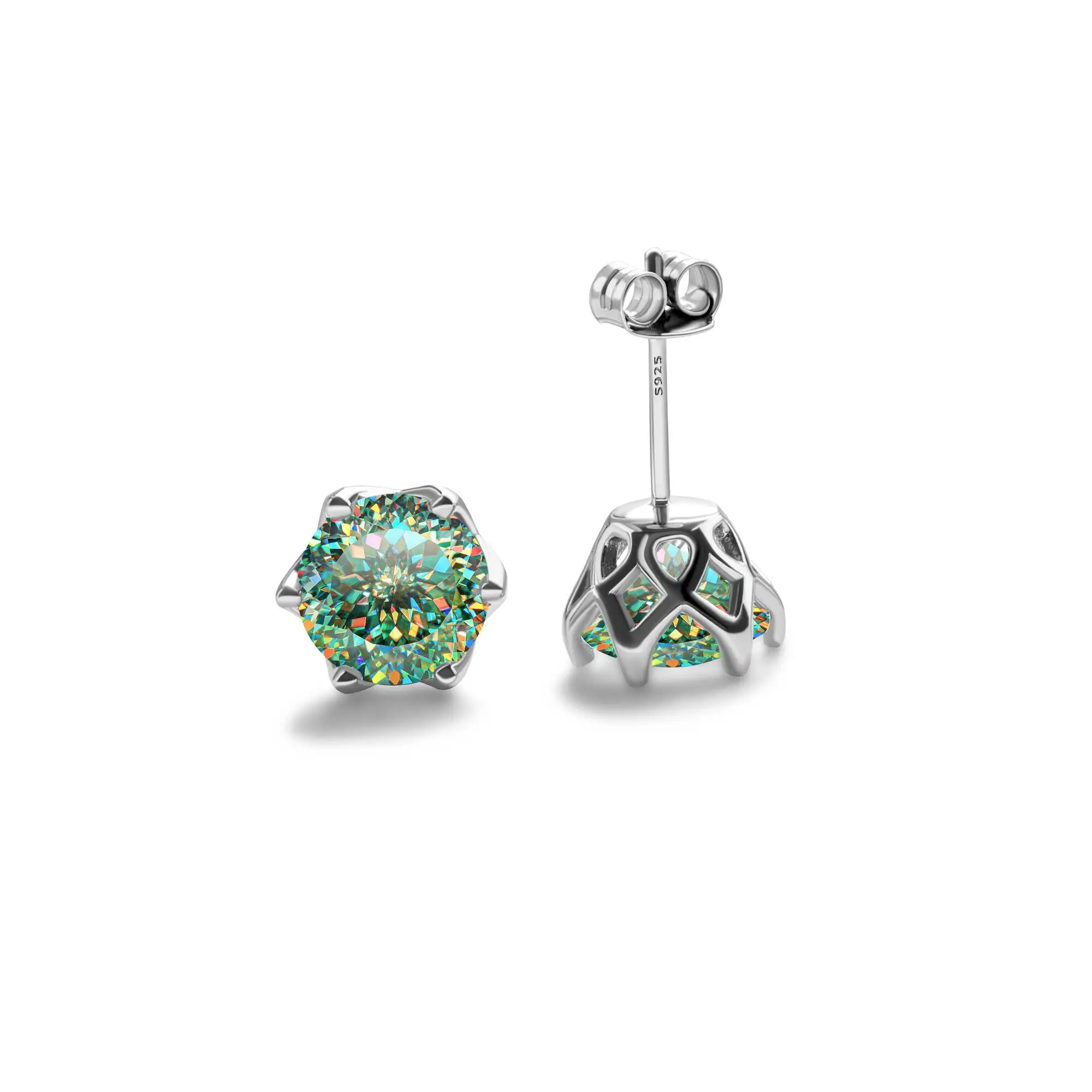 925 Sterling Silber Moissan ite Ohrringe für Frauen mit super funkelnden zertifizierten Labor Moissan ite Diamant weiblichen edlen Schmuck Geschenk – Detail 14