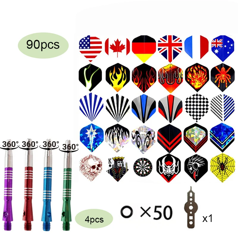 

145PCS Professional Dart Accessory Set:2BA 360° Rotating Shafts,Flights,O-Rings&Wrench,Perfect for Competitions&Practice