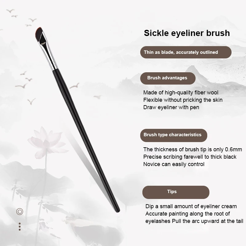 2 STKS Oogdetailborstel Cosmeticaborstel Make-upborstels met zachte haren Draagbare make-uptool Scythe Blade Eyeliner-borstel Huidvriendelijk