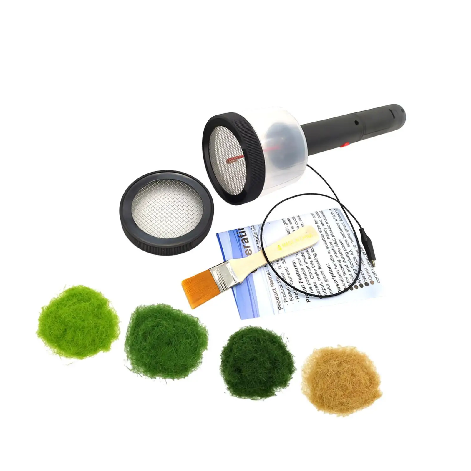 

Static Grass Applicate Tool Flocking Machine Portable 2 Mesh Covers Miniature Scene Model Hobby Craft DIY Static Grass Flocking