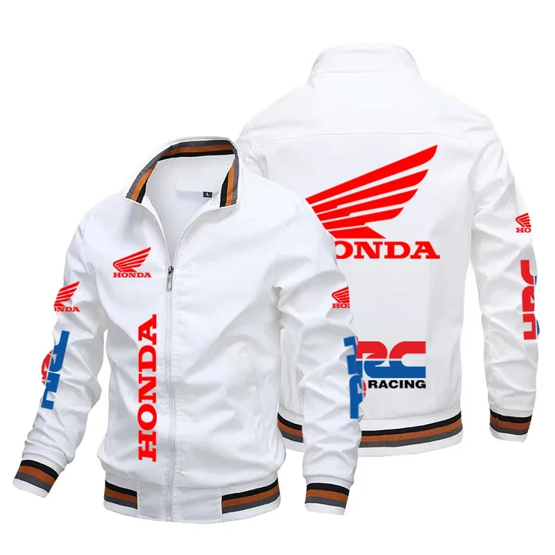 Chaqueta de moto Honda para hombre, chaqueta impermeable con estampado de ala de coche HRC, cortavientos holgado, ropa de motociclista, 2024