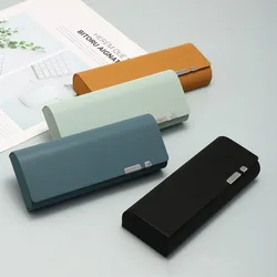 Anti-stress Glasses Box Portable Hard Shell PU Leather Eyeswear Case Solid Color Glasses Storage Box Women