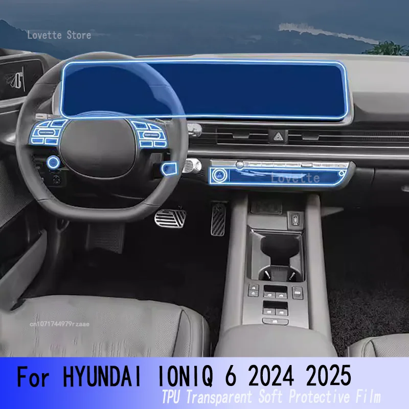 

Для HYUNDAI IONIQ 6 2024 2025 автомобильная навигация, состояние воздуха, защитная защита из ТПУ коробки передач, защита экрана, установка