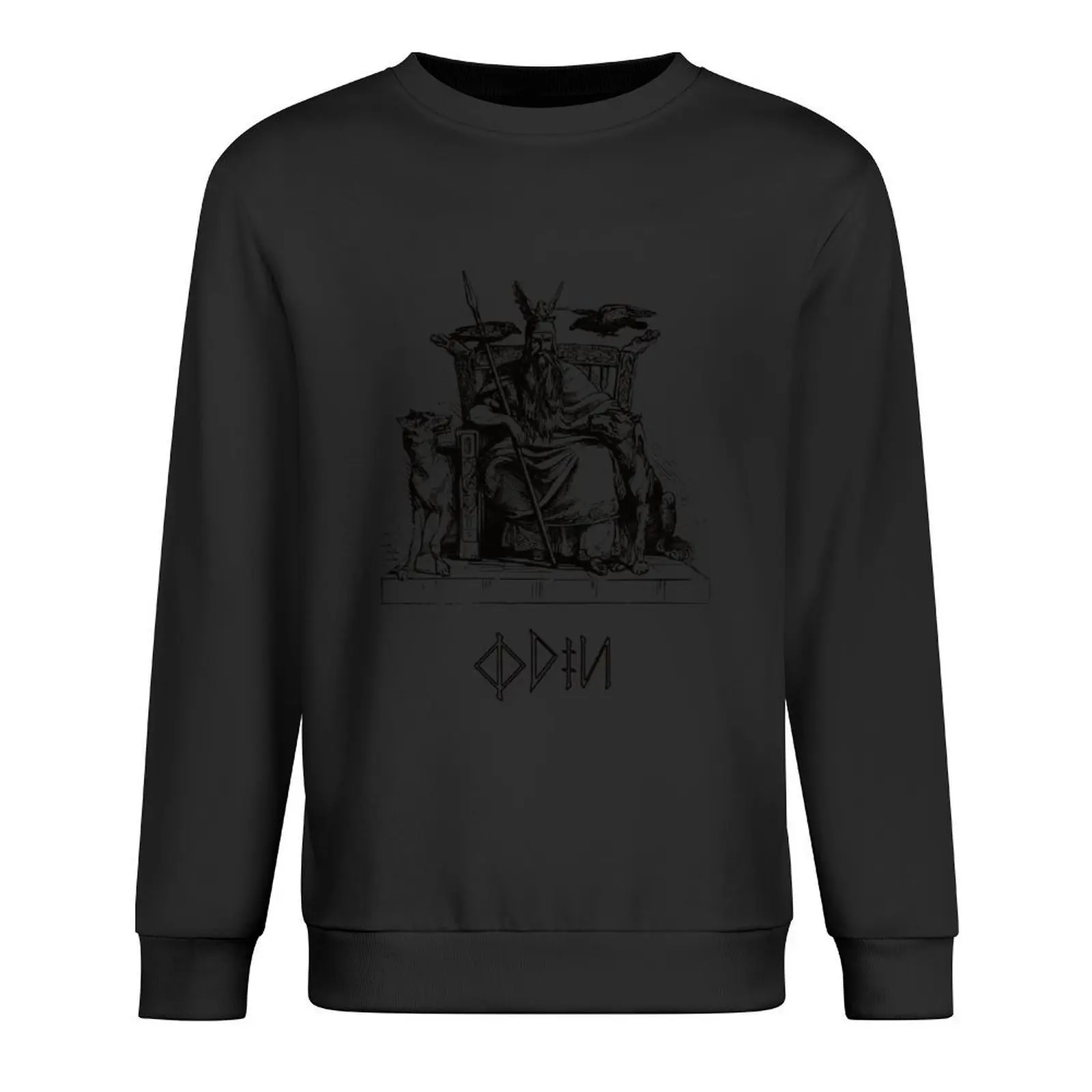 

Odin on his throne engraving with Geri and Freki Pullover winter clothes men's autumn clothes tracksuits sweatshirts for men