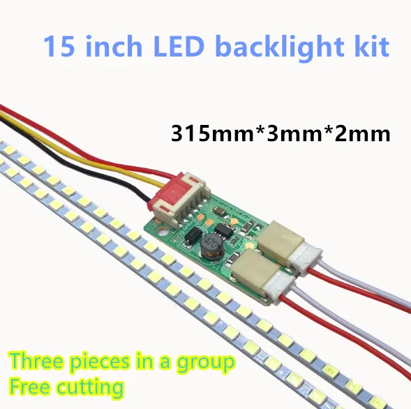 6TV Kit 2 led strips+1 converter + cable LED backlight kit ,work for 15