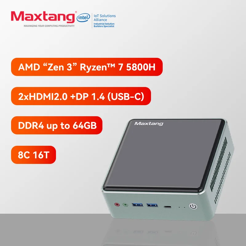 PC Mini Murah Ryzen 5800H CPU Core DDR4 16G 512G NVME SSD