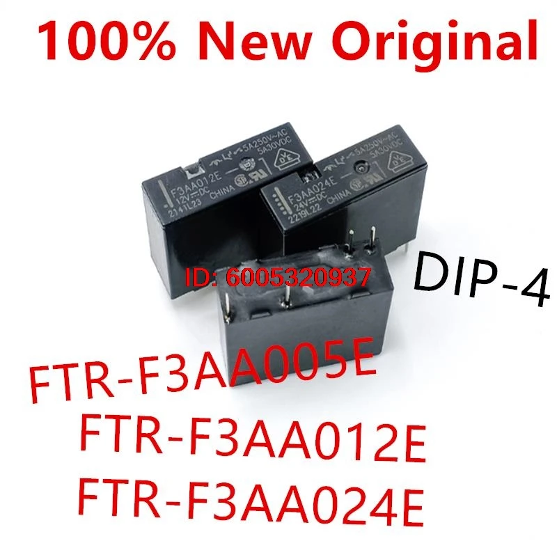 10 piezas FTR-F3AA005E, FTR-F3AA012E, FTR-F3AA024E DIP-4, relé de potencia nuevo F3AA005E, F3AA012E, F3AA024E
