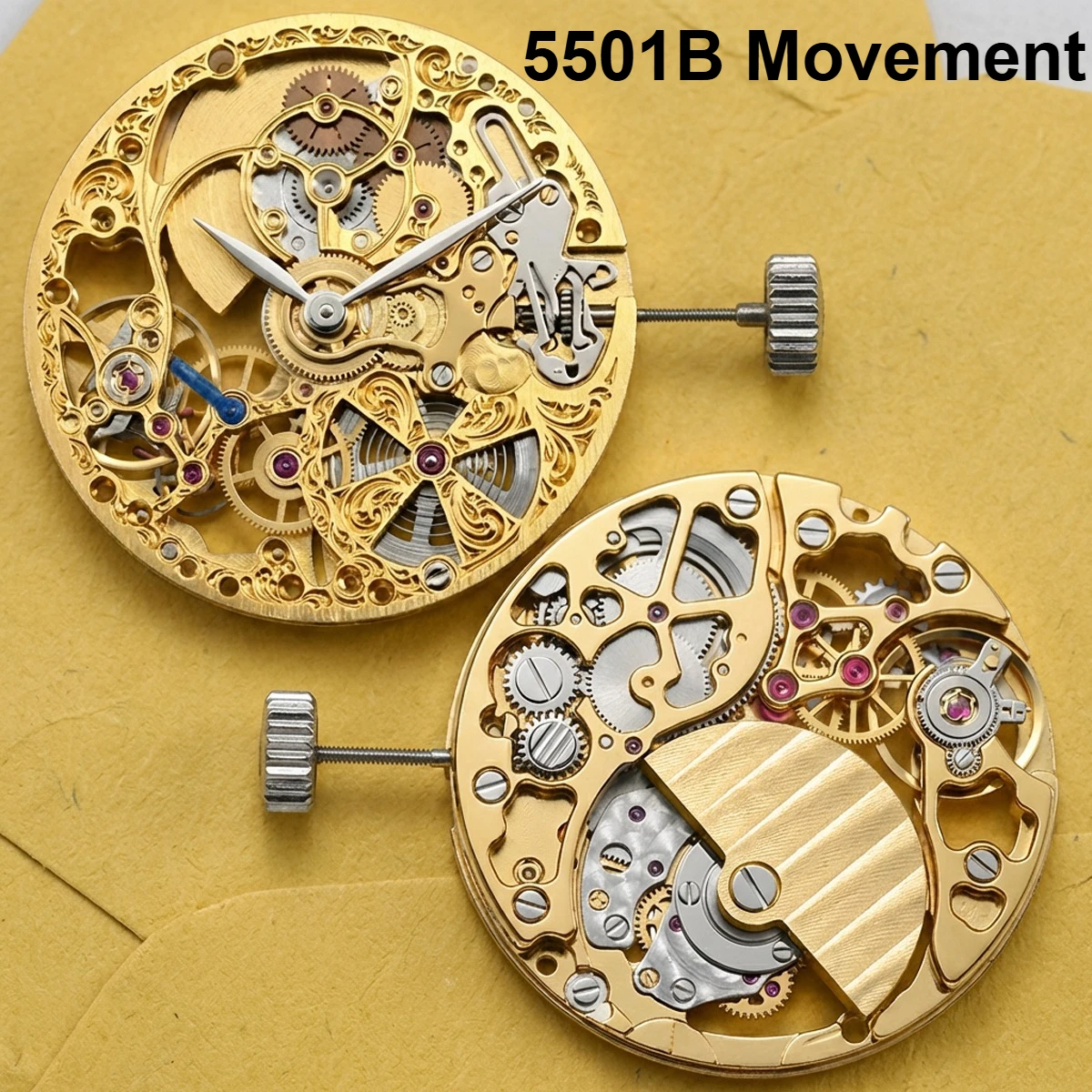 

Микророторный автоматический механический механизм 5501B с тонкой резьбой, скелетонизированный, с тремя стрелками, 33 камня.